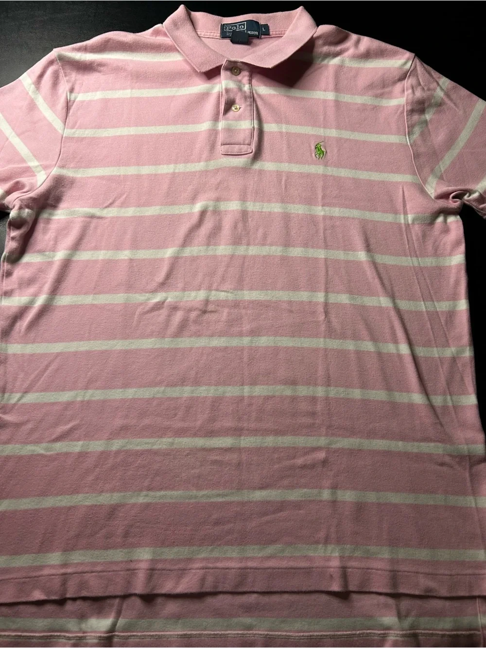 Ralph Lauren Pink & White Striped Polo Shirt